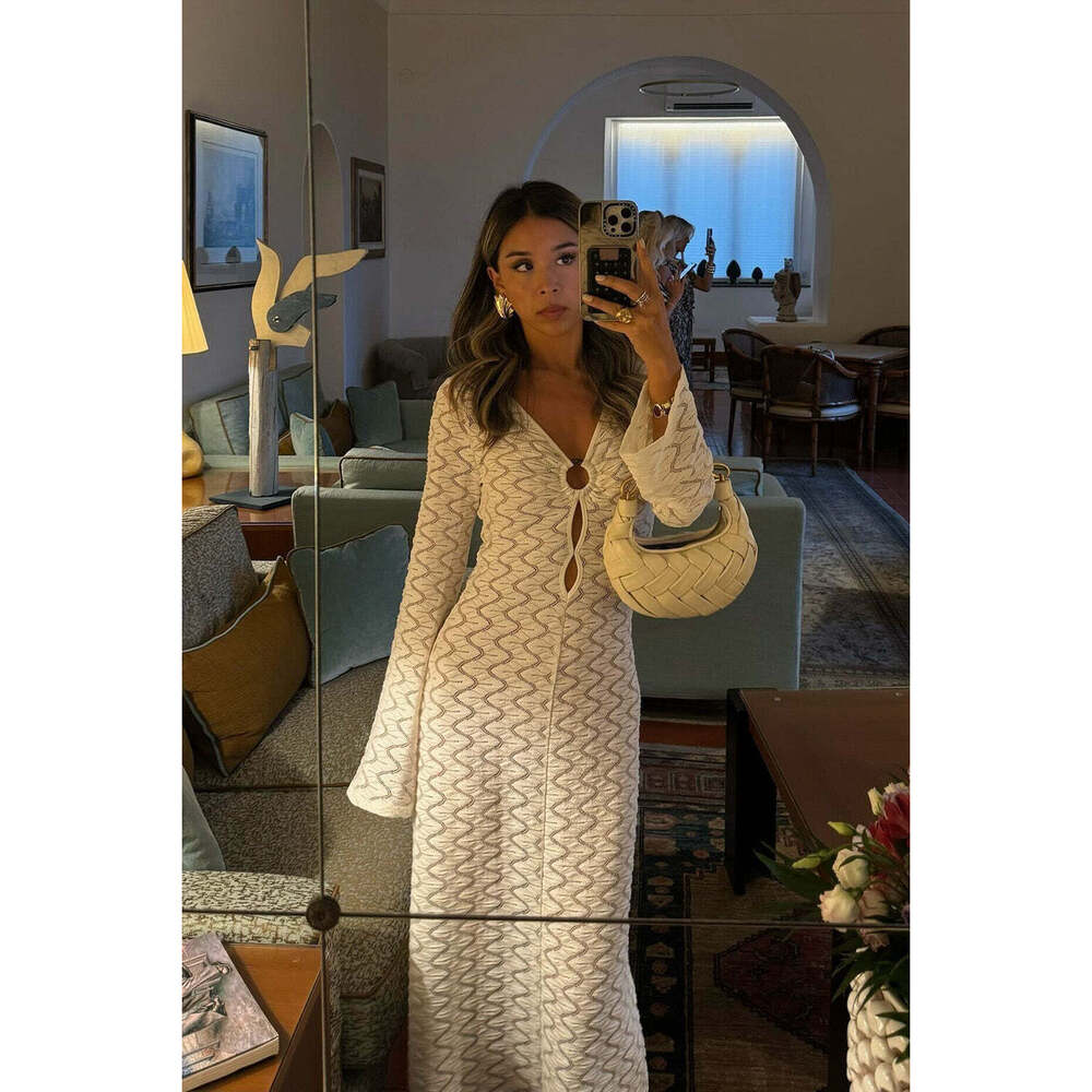12th Tribe Tatiana Crochet O Ring Maxi Dress Size SS
